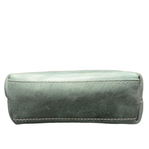Portland Leather Goods Large Green Leather Classic Makeup Bag - Picture 3 of 5
